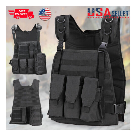 Molle Tactical Vest Military Army Plate Carrier Holder Combat Assault Hunting {1}