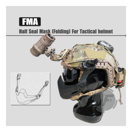 Tactical Half Mask Mandible Guard Protect Goggles Mount for Helmet w/ side rail {2}