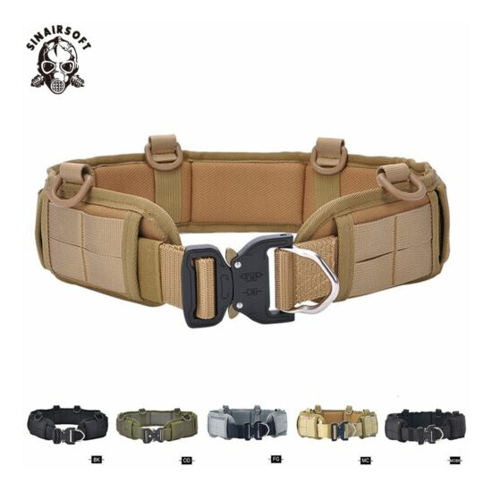 Tactical Molle Padded Waist Belt Quick Release Combat Battle Belt Strap Buckle {1}