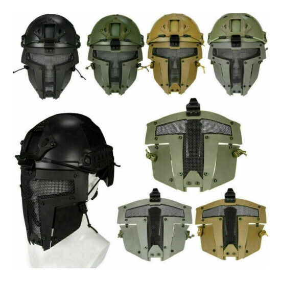Tactical Airsoft SPT Steel Mesh Full Face Mask Sparta Tactical Mask Helmet Cover {1}