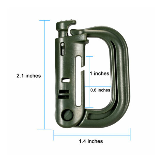 10 Pcs Multipurpose D-Ring Grimloc Locking for Molle Webbing with Zippered Pouch {17}