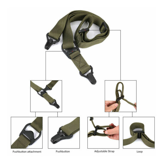 1.2" Rifle Sling Quick Detach Tactical Swivel Sling 1 /2 Point Multi Mission {26}