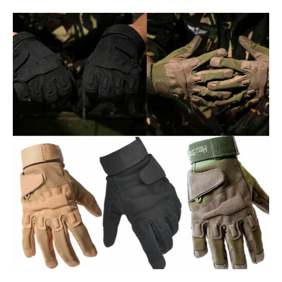 Men Anti-skid Ripstop Military Tactical Combat Hunting Riding Full Finger Gloves {2}