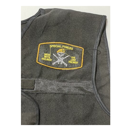 Men's Military Forces Vest XXL Black Cargo Pockets Sleeveless Casual 159 {2}
