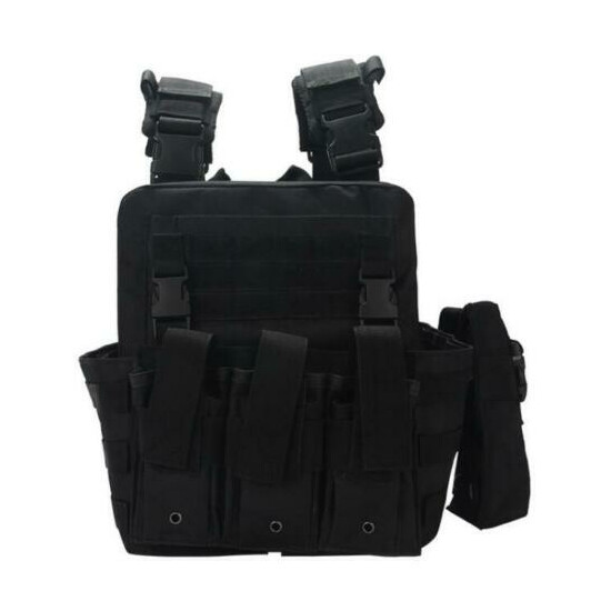 4PCS Tactical Vest Gun Holder Molle Combat Assault Police Hunting Gear Chest Rig {7}