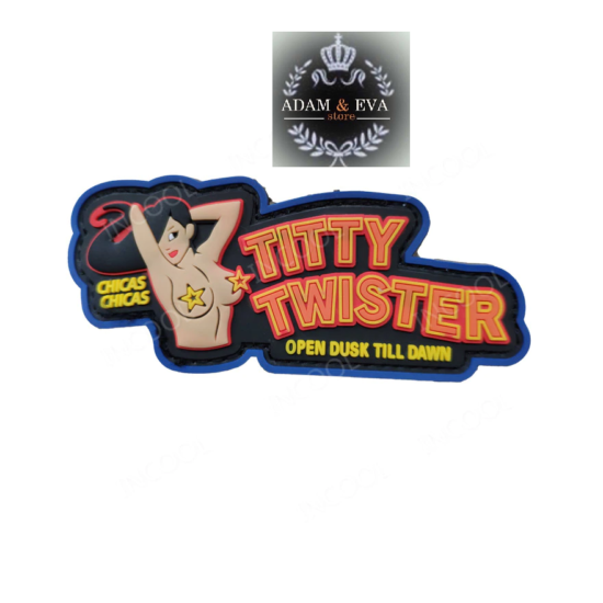  A&E TITTY TWISTER Fashion Patch PVC Military Morale Funny Hook Rubber {6}