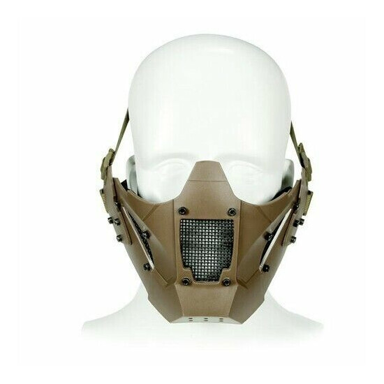 Tactical Half Face Guard Mask Protector For Helmet ( Two Ways To Wear Band/Rail) {16}