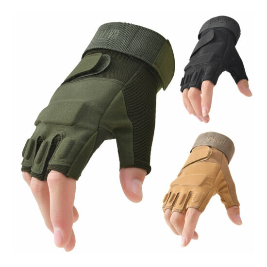Military Half Finger Fingerless Tactical Hunting Cycling Gloves Outdoor Sport US {1}
