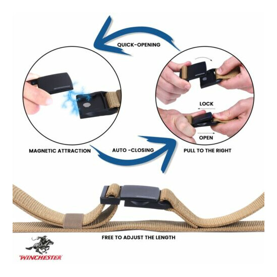 Winchester Tactical Belt Magnetic Buckle, Nylon Heavy Duty Work Belt For Men {12}