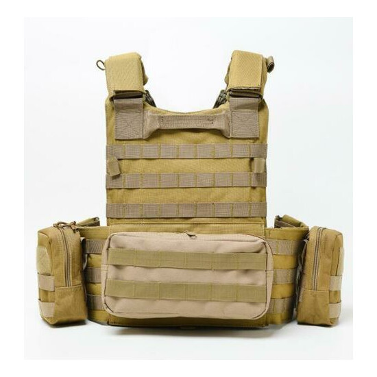Military Tactical Molle Vest Mag Holder Plate Airsoft Combat Assault Gear Sets {5}