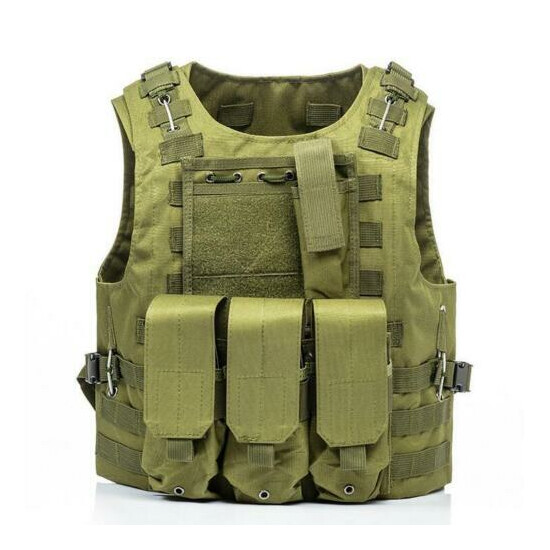 Black Police Military Tactical Molle Plate Carrier Combat Gear Vest PALs Ad 2020 {14}
