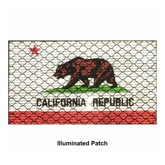 Reflective California Republic State Flag - 2x3.5 Patch {2}