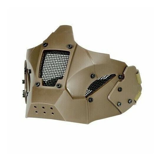 Tactical Half Face Guard Mask Protector For Helmet ( Two Ways To Wear Band/Rail) {9}