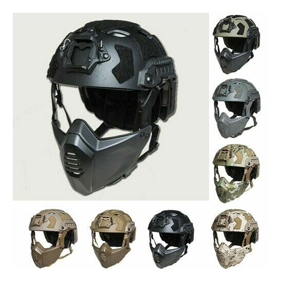 FMA TB1365A Tactical SF Helmet Anti Bump Rescue Hat with Air Hole + Half Mask {1}