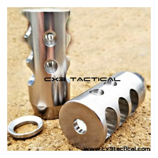 .223 5.56 Stainless Steel Muzzle Brake Compensator 1/2-28 TPI SS Comp 1/2x28  {7}