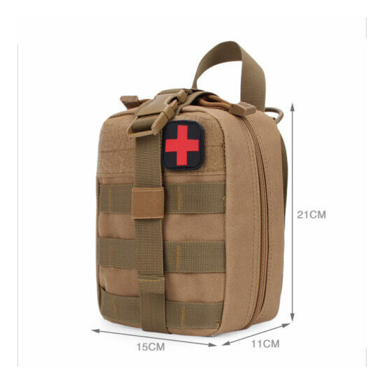 Outdoor Pack First Aid Kit Wilderness Black First Aid Pouch Medical Bag Package {11}