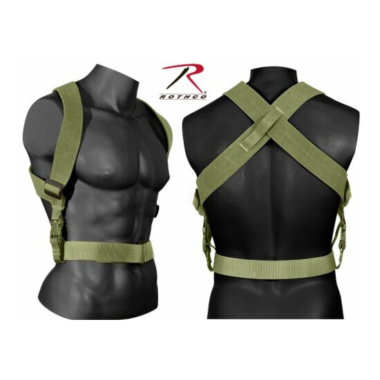 Olive Drab Tactical Combat Suspenders - Rothco Adjustable Gear Support Suspender {1}