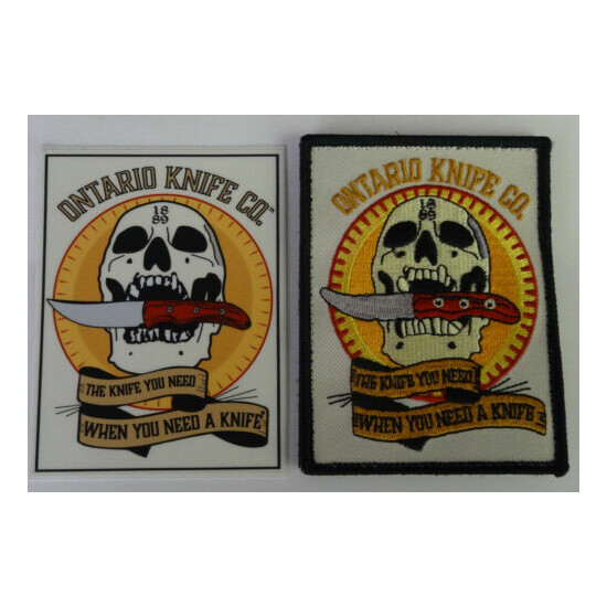 Shot Show Ontario Knife Company SKULL Morale Patch Sticker {1}
