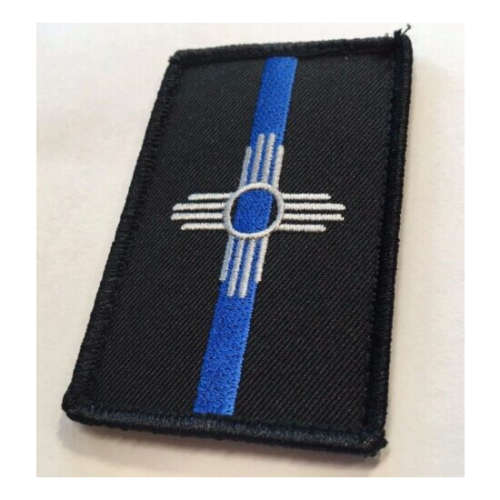 Subdued Thin Blue Line New Mexico State Flag Patch, Law Enforcement {2}