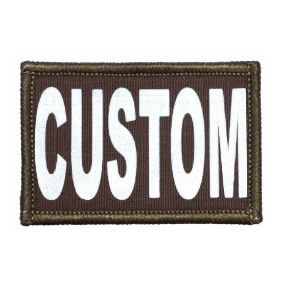 Custom Text Reflective Patch - Multiple Sizes Military/ Patch Hook Backing {5}