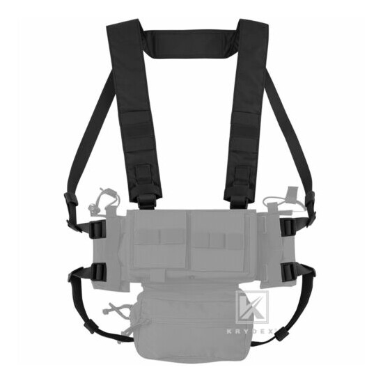 KRYDEX Micro Fight Shoulder Fat Strap and Back Strap for Chest Rig Placard Black {1}