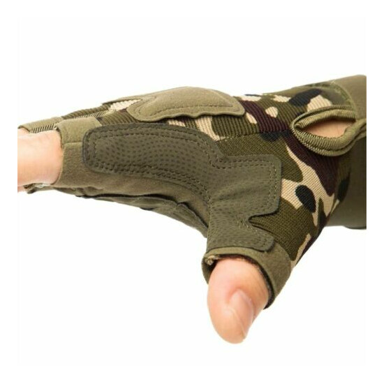 Multicam Tactical Gloves Soft Knuckle Half Finger Military Shooting Gloves  {3}