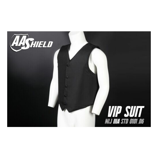AA Shield Bullet Proof VIP Suit Body Armor Vest Aramid Carrier Lvl IIIA XL Black {1}