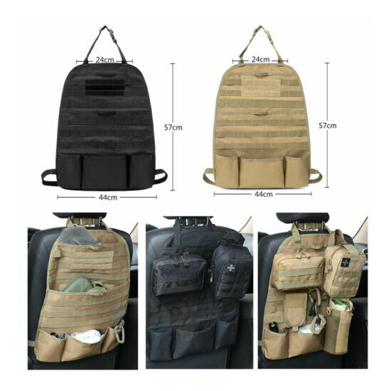 Molle Tactical Car Back Seat Organizer Army Pouch Multi-layer Storage Bag US {2}