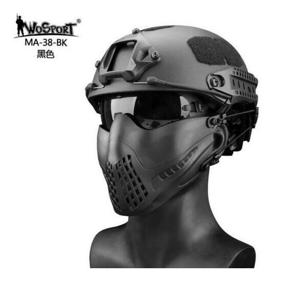 Tactical Hunting Paintball Protective Mesh Face Mask Helmet / Headband version {11}