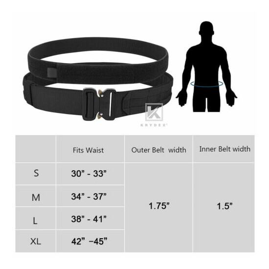 KRYDEX Tactical Belt 1.75 in Heavy Rigger Duty Belt Quick Release Inner & Outer {12}