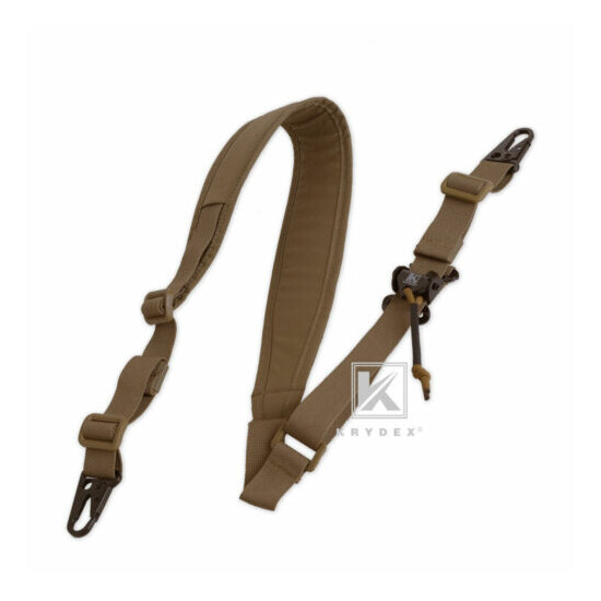 KRYDEX Modular Sling 2 / 1 Point Padded Shooting Sling Removable Coyote Brown {2}