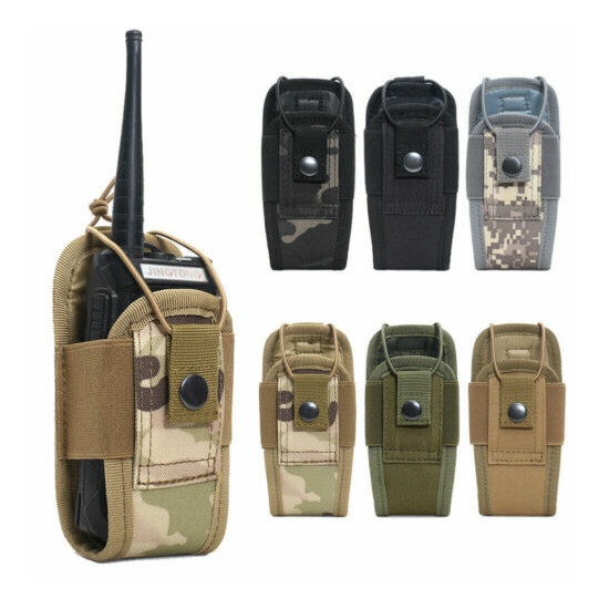Tactical Molle Radio Pouch Walkie Talkie Holder Waist Bag Belt Pocket Holster US {1}