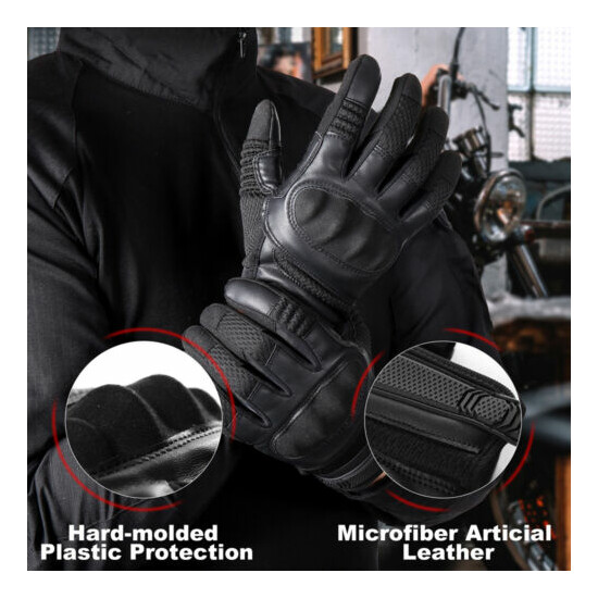 Leather Tactical Combat Full Finger Gloves Hunting Shooting Army Military Mens {4}