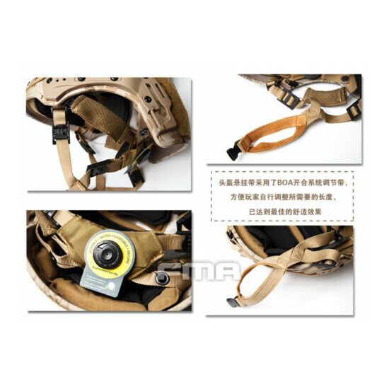 FMA Tactical Airsoft EX Ballistic helmet TWF Full Protection Multicam TB1268 {10}