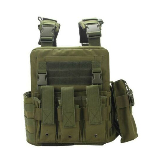 4PCS Tactical Vest Gun Holder Molle Combat Assault Police Hunting Gear Chest Rig {8}