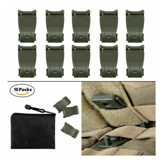 10 Pcs Army Green Multipurpose Molle Bags Buckle Strap Management Tool in Pouch {1}