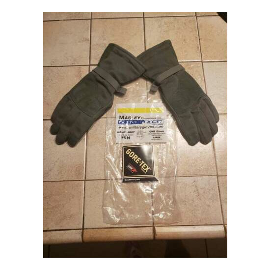 MASLEY MILITARY COLD WEATHER FLYERS GLOVES LARGE 75N CWF GORE-TEX NOMEX GLOVE {1}
