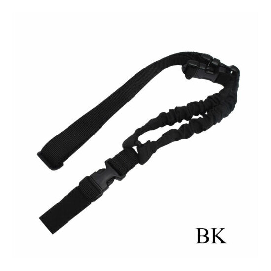 Tactical Rifle Sling Adjustable 1 Single Point Military Bungee Cord Gun Strap {2}