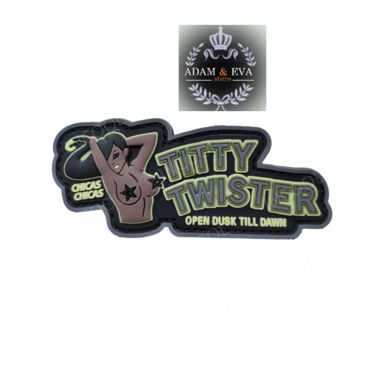  A&E TITTY TWISTER Fashion Patch PVC Military Morale Funny Hook Rubber {8}