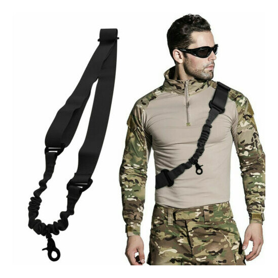 Tactical One Single Point Sling Strap Rifle Gun Sling Adjustable with QD Buckle {13}