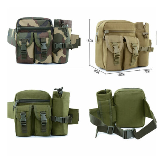 Tactical Waist Pack Pouch With Water Bottle Pocket Holder Molle Fanny Belt Bag {1}