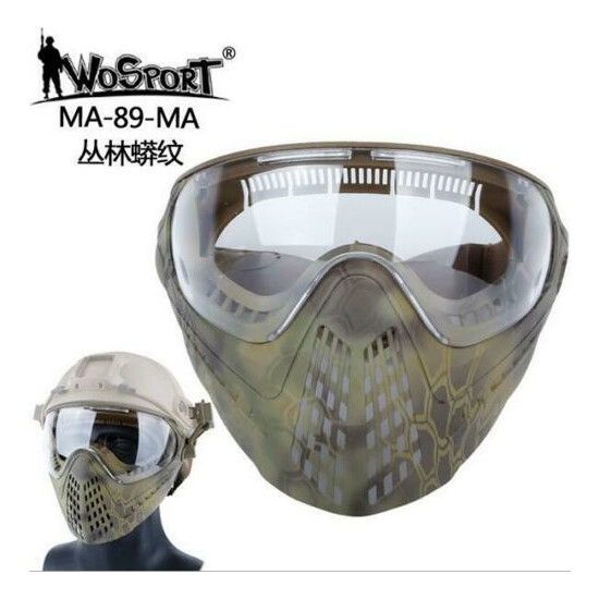 Tactical Head Wearing Helmet Full Face Pilot Mask with Lens Airsoft Paintball {17}