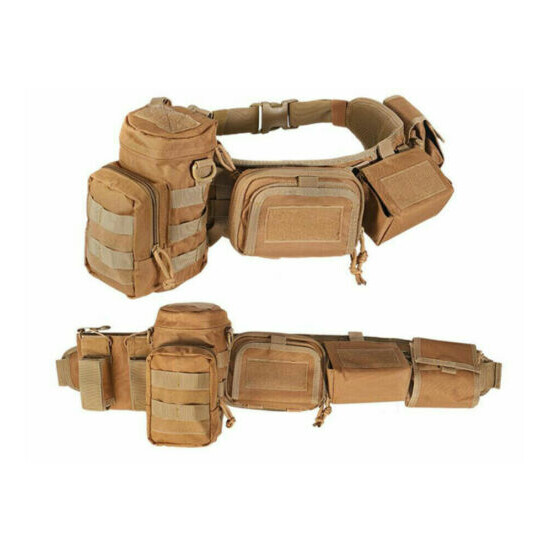 Military Tactical Molle Soft Padded Waist Belt Patrol Combat Battle Web Belt Bag {11}