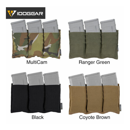 IDOGEAR Tactical 5.56 Magazine Pouch Fast Draw MOLLE Paintball Triple Mag Pouch {4}