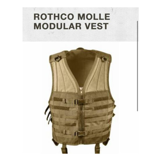 NEW Mens Rothco Coyote Brown 5404 MOLLE Modular Padded Tactical Vest Regular  {1}