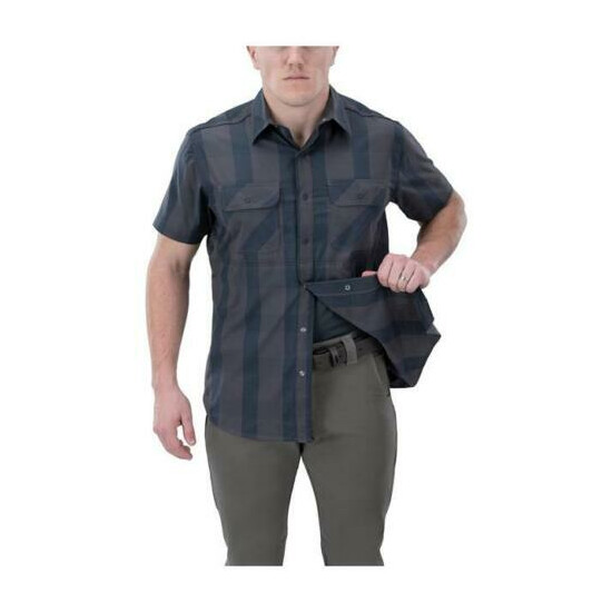 Vertx Guardian Short Sleeve Shirt Blue Ash Plaid XLarge VTX1431-BLAP-XL {3}