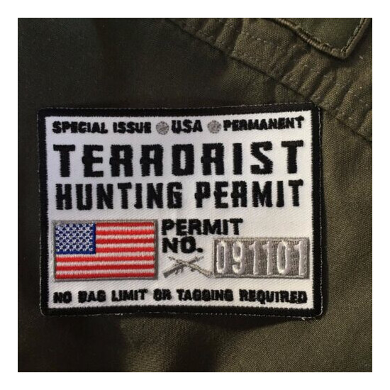 White Terrorist Hunting Permit Patch {1}