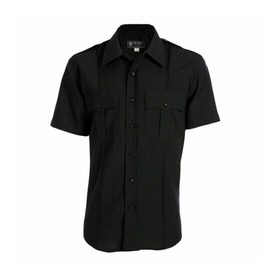 Tactical Uniform Shirt Black 100% Polyester Short Sleeve Shirt Men's 4XL NEW {1}