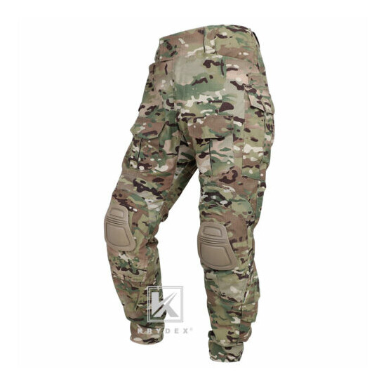 KRYDEX G3 Combat Uniform Set Tactical Shirt & Trousers & Knee Pads Multicam Camo {8}