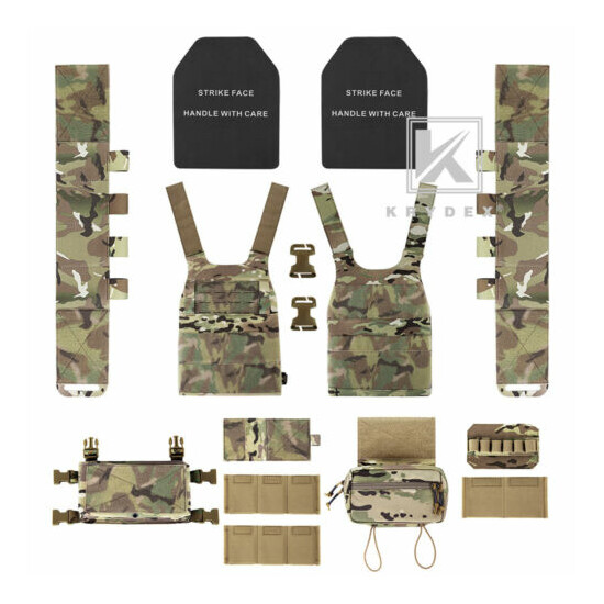 KRYDEX Low Vis Slick Armor Plate Carrier & Micro Fight Placard & SACK Drop Pouch {10}